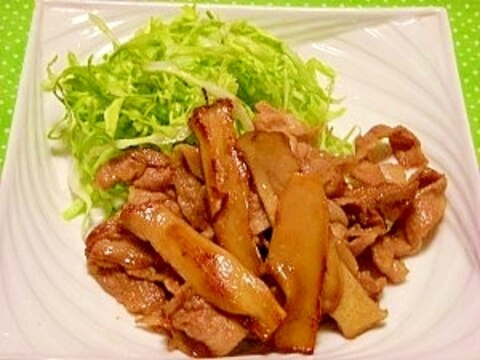 ガッツリご飯シリーズ☆豚肉とエリンギのマヨ生姜焼き